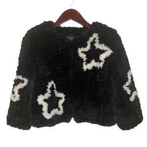 BELLE VERE - Faux Fur Stars Shrug - Black/White